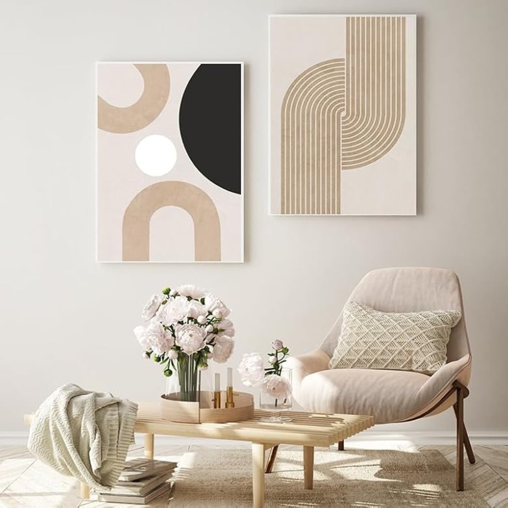 Bundle of 3 Large Minimalist Boho Canvas Prints Wall Decor - Picture 2 of 12